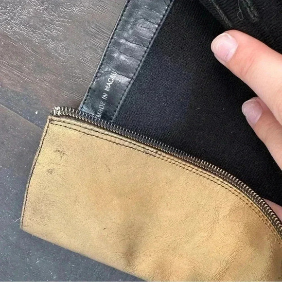 Y2K vintage leather gold and black washed heeled booties 38 - Picture 6 of 8